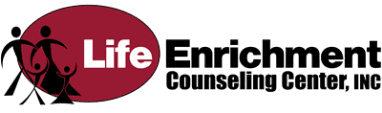 Life Enrichment Counseling Center, Inc. logo with family graphic for mental health and wellness services