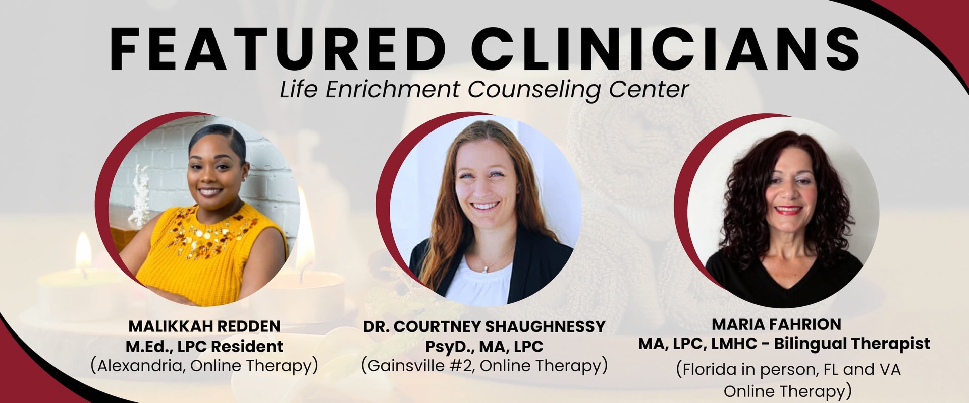 Life Enrichment Counseling Center — Featured Clinicians